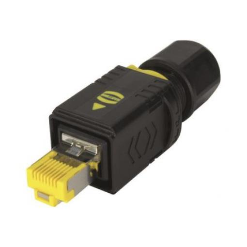 HARTING Konektor RJ45, řada: 09451 Vnější Kat6, počet cest: 1, Rovný, Kabel Stínění 360°, počet portů: 8portový