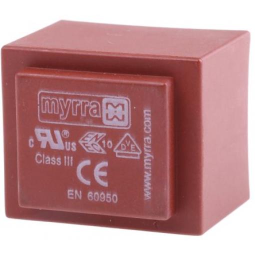 Myrra Transformátor PCB, sekundární napětí: 2 x 12 V ac, počet výstupů: 2 Montáž na plošný spoj 2 VA