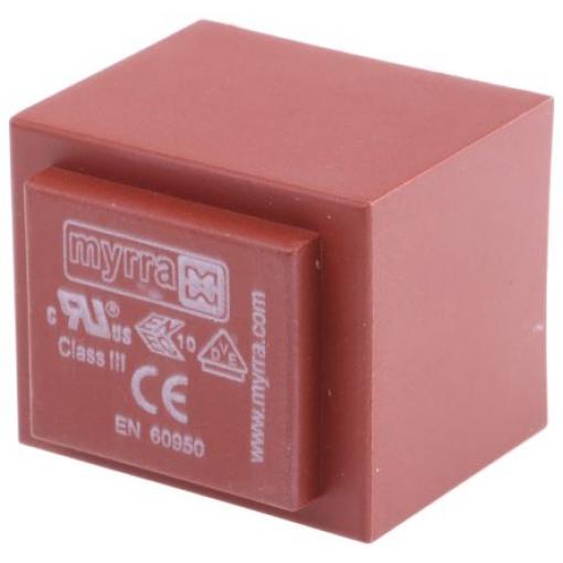 Myrra Transformátor PCB, sekundární napětí: 12 V ac, počet výstupů: 2 Montáž na plošný spoj 2.3 VA
