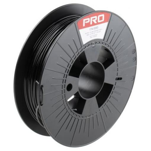 Vlákna pro 3D tiskárny, Černá 2.85 mm 500 g RS PRO