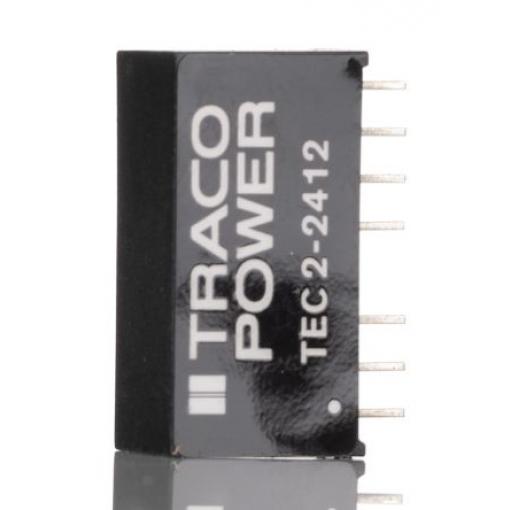 TRACOPOWER Měnič DC/DC TEC 2, výstup: 12 V dc 1.6 kV dc, Vin 36V dc 167 mA, Vin 18V 2 W -40 °C 95 °C Montáž na plošný