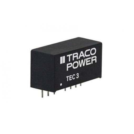 TRACOPOWER Měnič DC/DC TEC 3, výstup: 9 V dc 1.6 kV dc, Vin 36V dc 333 mA, Vin 18V 3 W -40 °C 90 °C Montáž na plošný