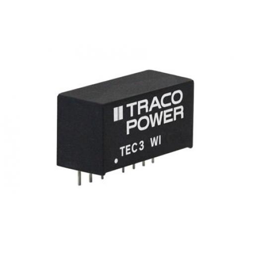 TRACOPOWER Měnič DC/DC TEC 3WI, výstup: 24 V dc 1.6 kV dc, Vin 36V dc 125 mA, Vin 9V 3 W -40 °C 90 °C Montáž na plošný