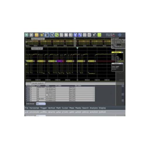 Software pro osciloskopy UART/RS232/RS422/RS485 Sériové spouštění a dekódování RTC-K2, pro použití s: Osciloskop RTC1000