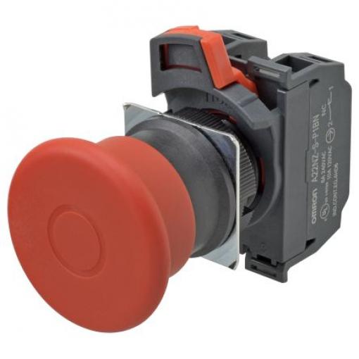 Omron A22NE-P Uvolnění zatažením Tlačítko nouzového vypínače Montáž do panelu 22 mm 2 NC IP65