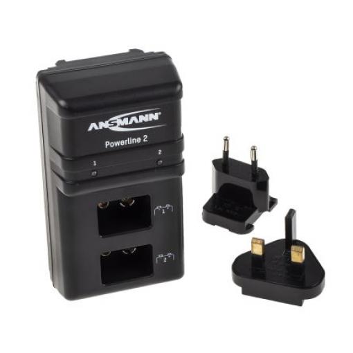 Nabíječka baterií Powerline 2 Ansmann NiCd, NiMH 9 V 2 10.15V 70 mA Velká Británie, EU zásuvný modul