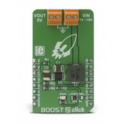 Vývojová sada pro řízení napájení Boost 2 Click Regulátor DC/DC MikroElektronika MCP1642B, pro použití s: Integrovaná