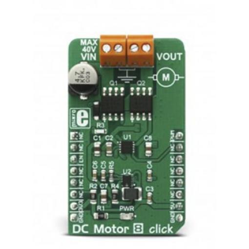 Vývojová sada DC motor 8 Click Motor DC MikroElektronika MIC4605, pro použití s: Budič motoru DC