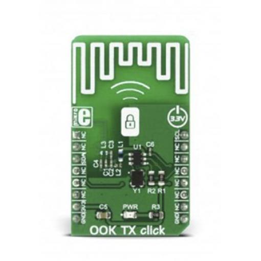 Komunikační a bezdrátový vývojový nástroj pro I2C MICRF114 Bezdrátové OOK TX Click MikroElektronika, pro použití s:
