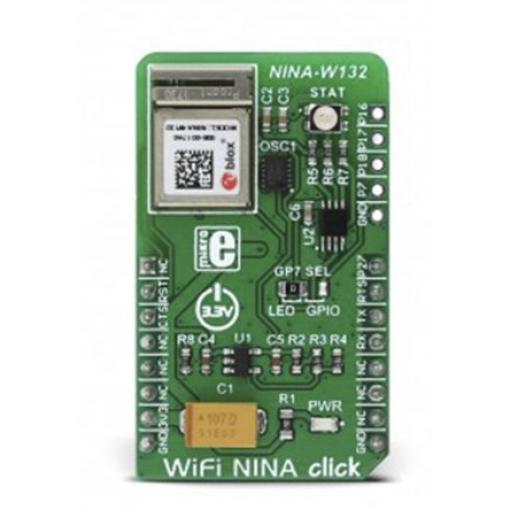 Komunikační a bezdrátový vývojový nástroj pro UART, GPIO NINA-W132 Wi-Fi Wi-Fi NINA click MikroElektronika, pro použití