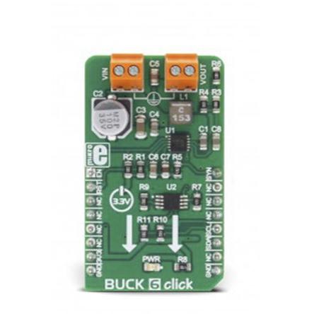 Vývojová sada pro řízení napájení Buck 6 Click Snižovací měnič MikroElektronika DS4432U, MAX17572, pro použití s: