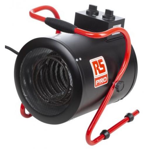 RS PRO Průmyslový ohřívač Ventilátor Podlahová 5 kW 415 V ac 415 V BS4343/IEC60309