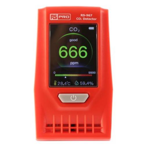RS PRO Detekce plynu Monitor pracovní stanice, Oxid uhličitý, typ displeje: LED