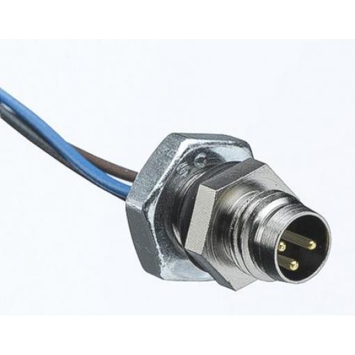 Kulatý konektor, počet kontaktů: 3, Přední montáž, velikost: M8 Molex, pohlaví kontaktu: Vnitřní, orientace těla: Rovný