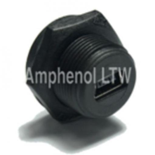 Amphenol Industrial Konektor USB, řada: NUB Vnitřní, počet portů: 1portový, orientace těla: Rovný USB typ B, 100 V,