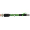 RS PRO Ethernetové kabely, Zelená, Polyuretan, A: M12, 60V dc 2 m Vnější, B: RJ45 Vnější, typ pláště: Stíněné