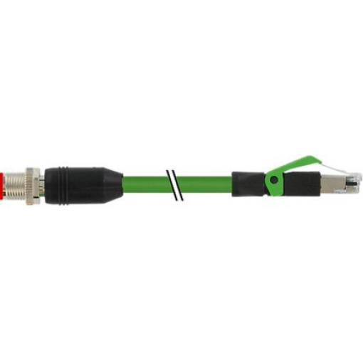 RS PRO Ethernetové kabely, Zelená, Polyuretan, A: M12, 60V dc 2 m Vnější, B: RJ45 Vnější, typ pláště: Stíněné