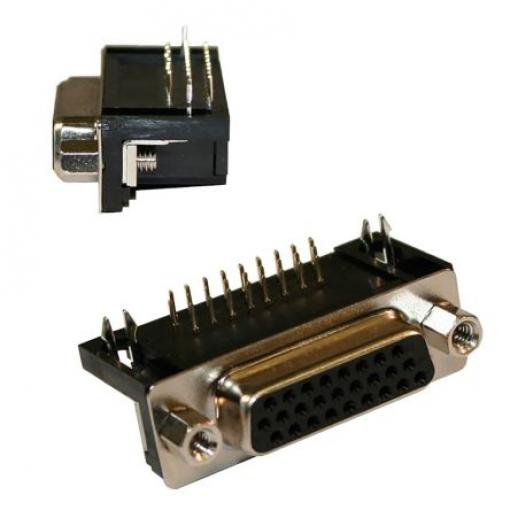 Norcomp Konektor D-Sub, řada: 181, počet kontaktů: 15, orientace těla: Pravý úhel 2.29 mm, Průchozí otvor Vnější, D-SUB,