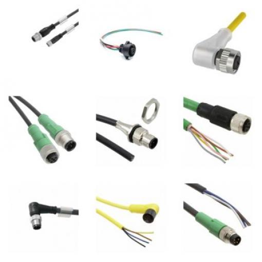 Kabel ovladače snímače, A: Vnitřní, A: Konektor samice 12, B: Bez koncovky, B: Vnější, 30V dc 12, IP68, řada: