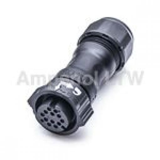 Kulatý konektor, počet kontaktů: 12, Kabel, velikost: Standard Amphenol Industrial, pohlaví kontaktu: Vnější, orientace