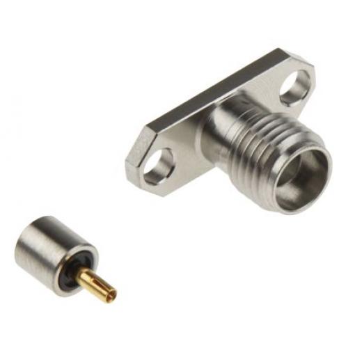 Cinch Koaxiální konektor, řada: 145 Vnitřní, 50 Ω, orientace těla: Rovný, Montáž na přírubu Konektor SMA Pájecí, 40GHz