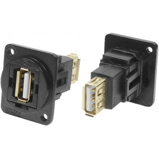 RS PRO Konektor USB, řada: CP3 Zásuvka/zásuvka, počet portů: 2portový, orientace těla: Rovný USB typu A na A, 30 V,