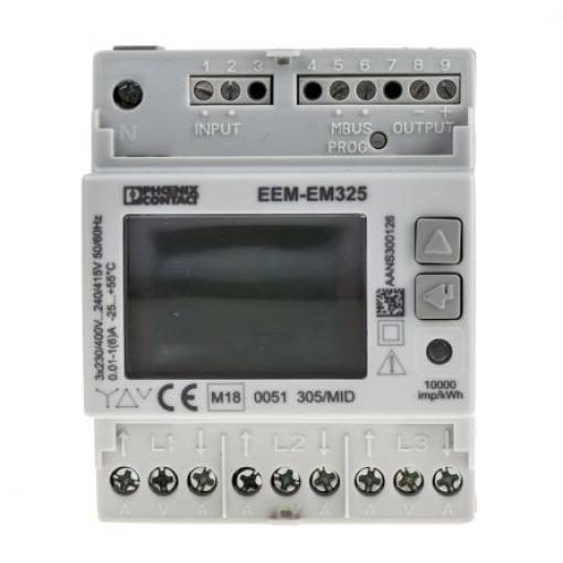 Elektroměr, řada: EMpro Digitální 8číslicový 3fázový s impulzovým výstupem Phoenix Contact