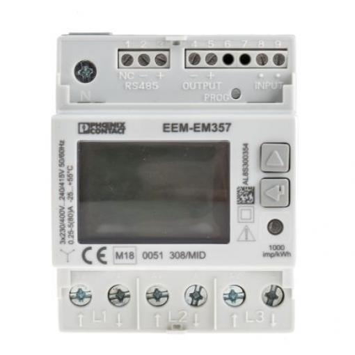 Elektroměr, řada: EMpro Digitální 8číslicový 3fázový s impulzovým výstupem Phoenix Contact