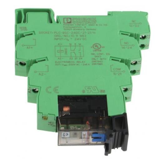Phoenix Contact Relé rozhraní 24 V dc DPDT Lišta DIN PLC-RSC- 24DC/21-21AU/MS 18 mA