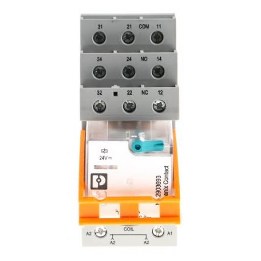 Relé rozhraní 24V dc 3PDT Lišta DIN RIF-3-RSC-LDP-24DC/3X21 250V ac/dc