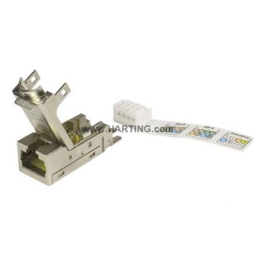 HARTING Napájecí konektor pro vysoké zatížení, řada: HARTING RJ Industrial, počet kontaktů: 8 Vnitřní, orientace těla: