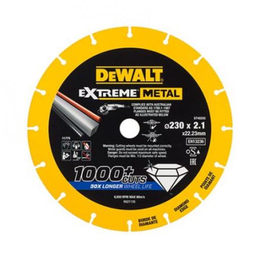 Řezný kotouč, řada: DT Oxid hlinitý zrnitost 1 230 mm, tloušťka: 1.5 mm, max. bezpečná rychlost: 6650 rpm DeWALT Střední