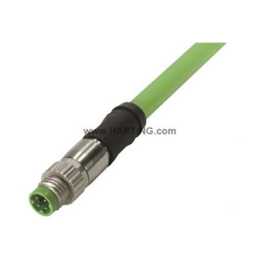 Kabel ovladače snímače, A: Vnější, A: Rovný 4, B: Přímý, B: Vnější 4, IP67, řada: Circular connectors M8 HARTING 7.5 m