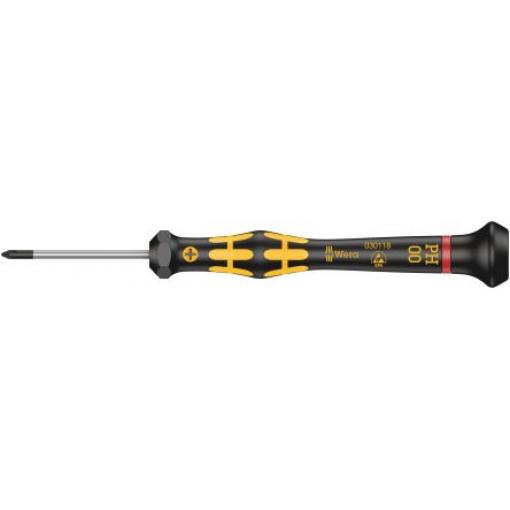 Přesný šroubovák, dělka lopatky: 40 mm Přesný hrot PH00, celková délka: 137 mm Wera