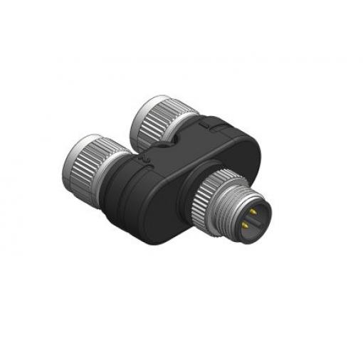 RS PRO Adaptér pro kulaté konektory, orientace těla: Rovný 4 M12 Poniklovaný Vnější, 85 °C 3, 0 °C M12, materiál