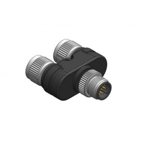 RS PRO Adaptér pro kulaté konektory, orientace těla: Rovný 8 M12 Poniklovaný Vnější, 85 °C 8, 0 °C M12, materiál