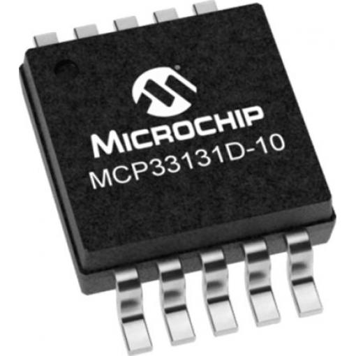 ADC MCP33131D-10-I/MS 16 bitůů 1Msps, MSOP, počet kolíků: 10