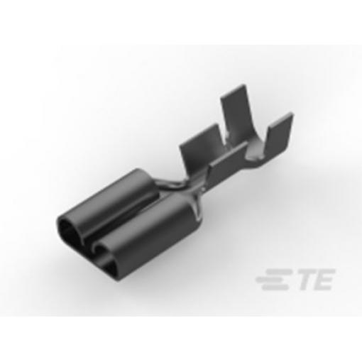 TE Connectivity Zásuvný konektor, řada: FASTIN-FASTON .250 Neizolované, 7.49 x 3.3 mm, Černá Vnitřní, celková délka: