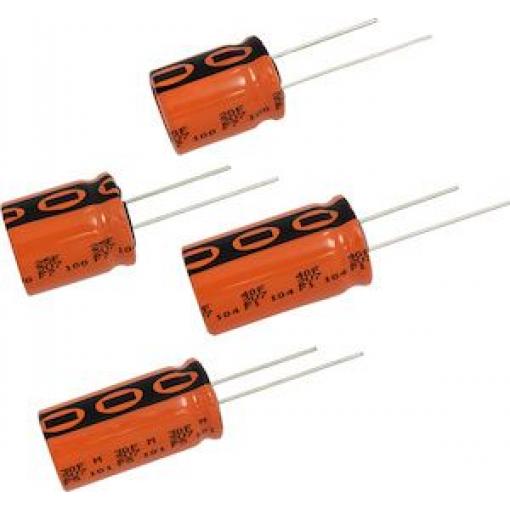 Superkondenzátor, řada: 225 EDLC-R 25F -20 → +50% 22mΩ 2.7V, Průchozí otvor, 19 AEC-Q200, 16.5 (Dia.) x 27mm