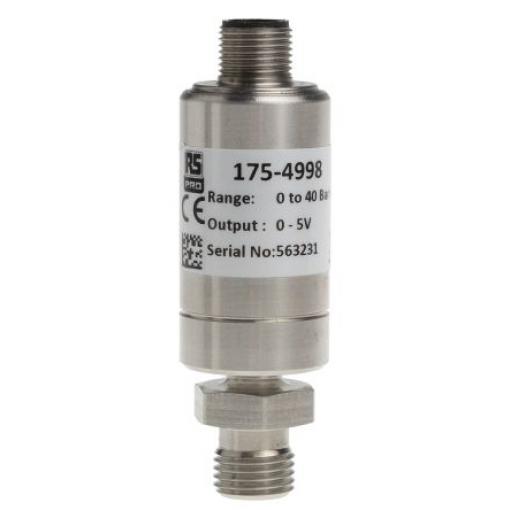 RS PRO Tlakový snímač, řada: IPS Manometr/utěsněný 40 bar 4kolíkový M12 400 bar, výstup: Analogové IP67
