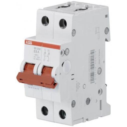 ABB Oddělovací (hlavní) vypínač, rozsah: SD202 2pólový Lišta DIN IP20, IP40 50 A