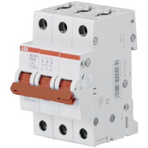 ABB Oddělovací (hlavní) vypínač, rozsah: SD203 3pólový Lišta DIN IP20, IP40 40 A