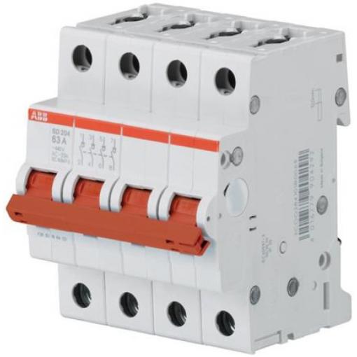 ABB Oddělovací (hlavní) vypínač, rozsah: SD204 4pólový Lišta DIN IP40, IP20 16 A