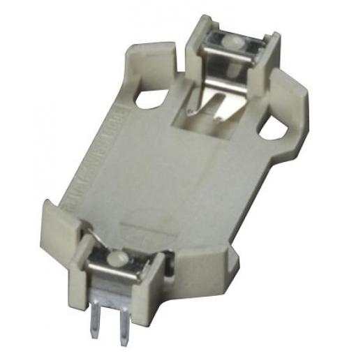 Takachi Electric Industrial Bateriový držák CR2430 pro 1 Průchozí otvor Tlačítko