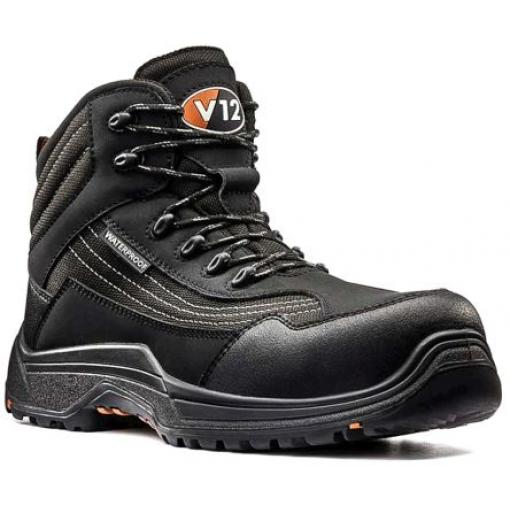 HRO, WR, řada: Caiman Bezpečnostní obuv, Kompozit 12, Černá Ano V12 Footwear 47 SRC