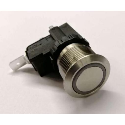 RS PRO Tlačítkový spínač, řada: MW19 IP67 SPST Panel Blokování Osvětlené 19.1 mm 26 A, barva LED: Bílá 250 V ac