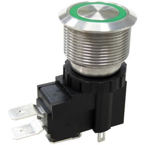 RS PRO Tlačítkový spínač, řada: MW22 IP67 SPST Panel Okamžité 22.2 mm 26 A 250 V ac