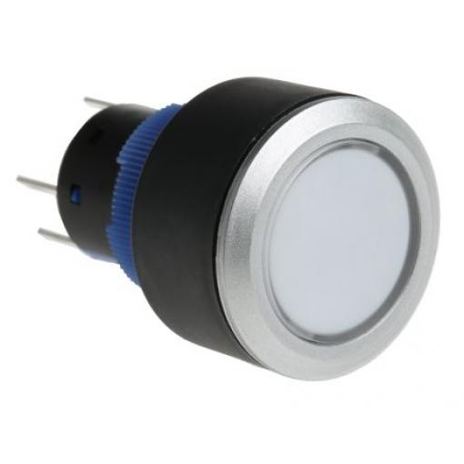 RS PRO Tlačítkový spínač, řada: KPB22 IP65 SPDT Panel Okamžité Osvětlené 22.2 mm 5 A, barva LED: Červená 36 V dc 250 V