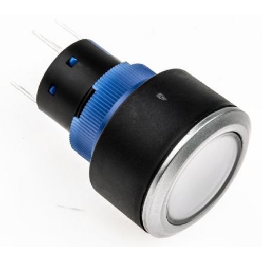 RS PRO Tlačítkový spínač, řada: KPB22 IP65 SPDT Panel Okamžité Osvětlené 22.2 mm 5 A, barva LED: Červená 36 V dc 250 V
