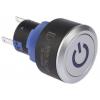 RS PRO Tlačítkový spínač, řada: KPB22 IP65 SPDT Panel Okamžité Osvětlené 22.2 mm 5 A, barva LED: Modrá 36 V dc 250 V ac